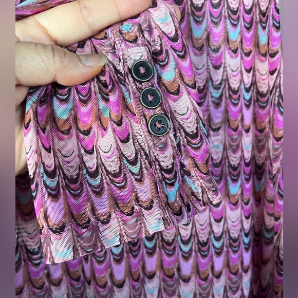 💗 FREE PEOPLE Pink Soft Mesh Button Down - Picture 5 of 6